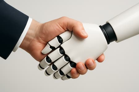 handshake human with robot